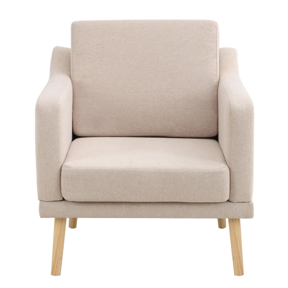 Linen Upholstered Padded Armchair for Home and Office