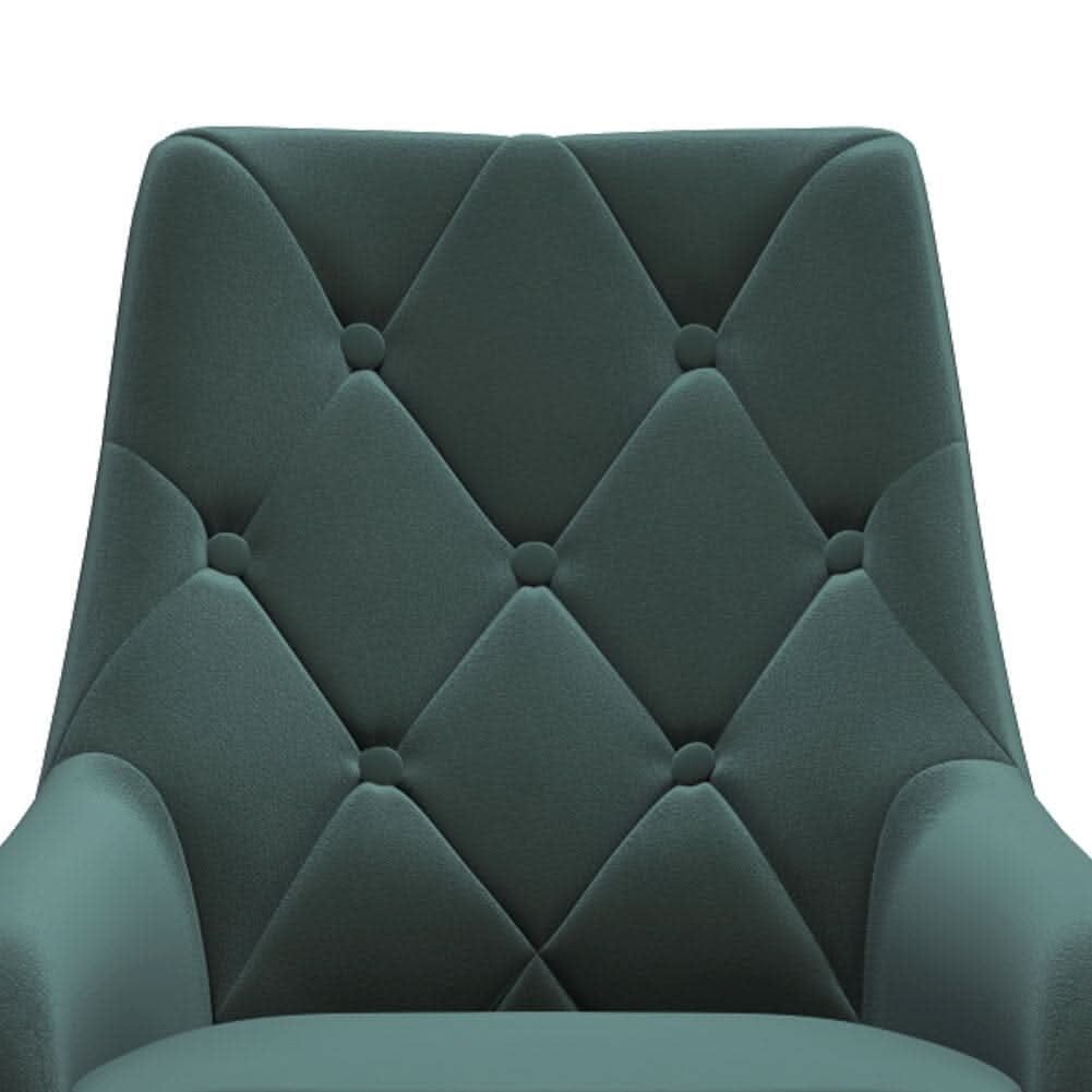 Set of 2 Dining Chair with Velvet Upholstery Green/Blue/Grey