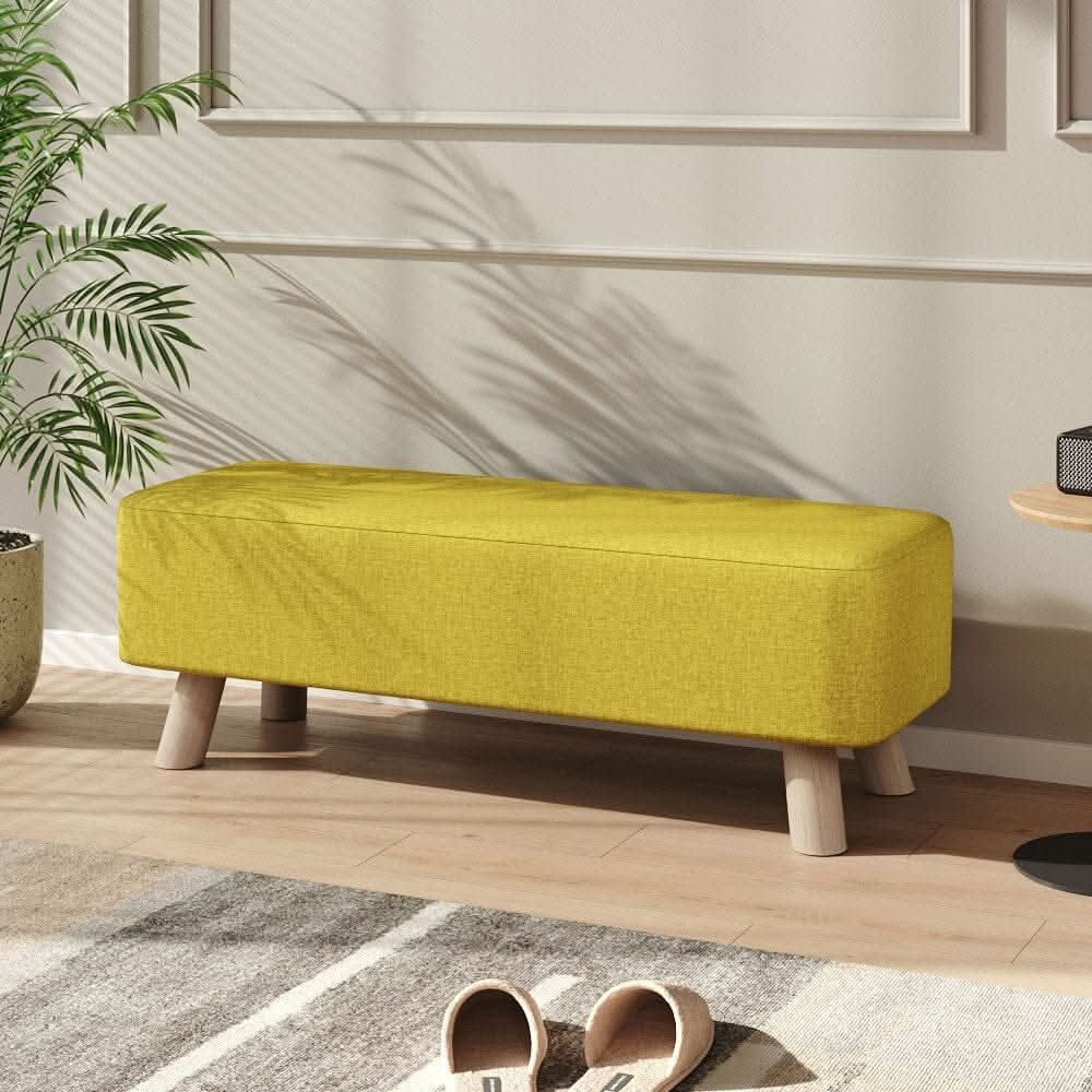 Large Rectangular Entryway Bench Linen Fabric Collection