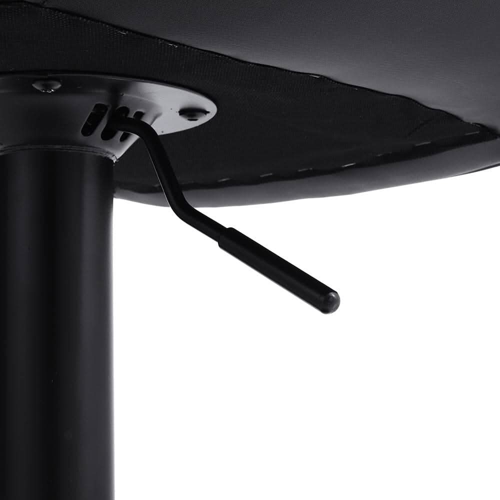 Set of 2 Faux Leather Height Adjustable Bar Stool Black