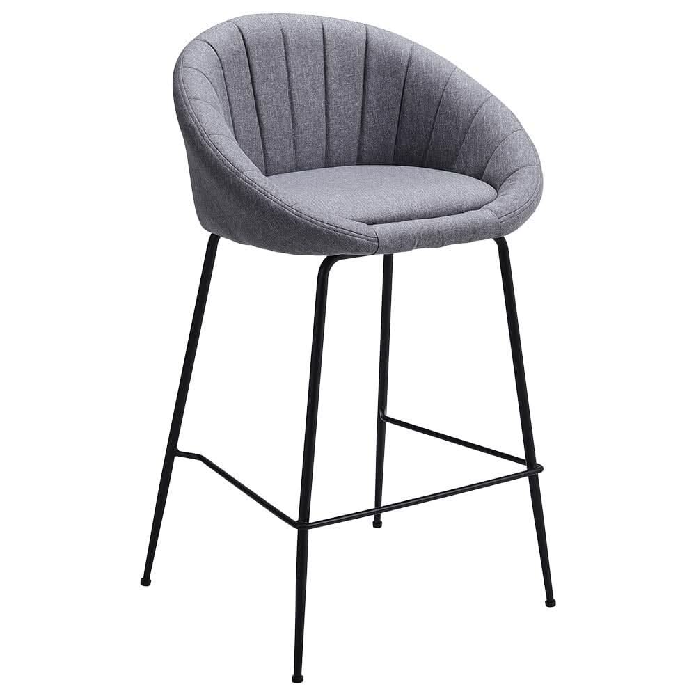 Grey Round Backrest Chair with Metal Legs