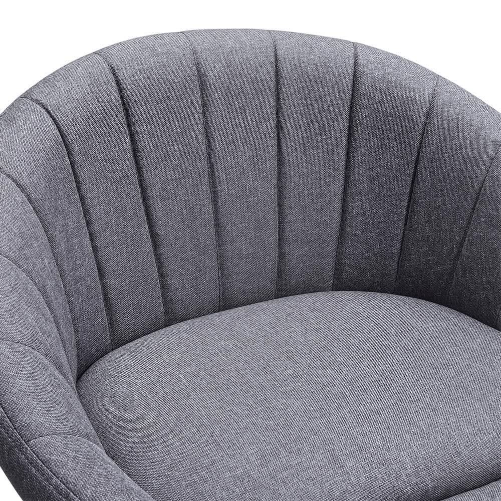 Grey Round Backrest Chair with Metal Legs