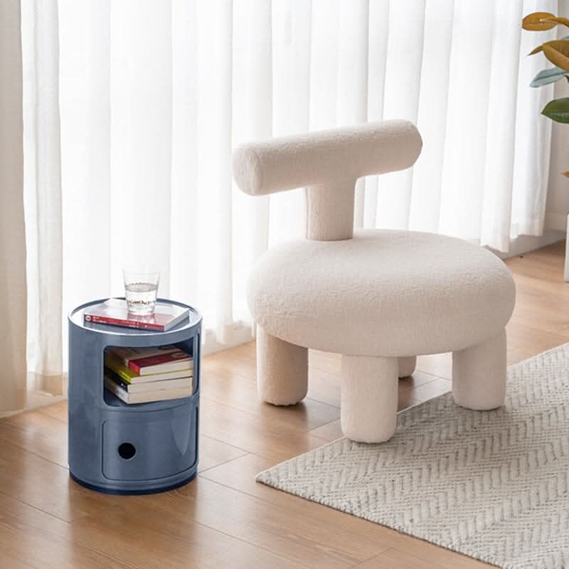 Gray 2-Tier Round ABS Plastic Storage Cabinet