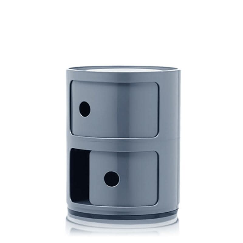 Gray 2-Tier Round ABS Plastic Storage Cabinet