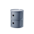 Gray 2-Tier Round ABS Plastic Storage Cabinet