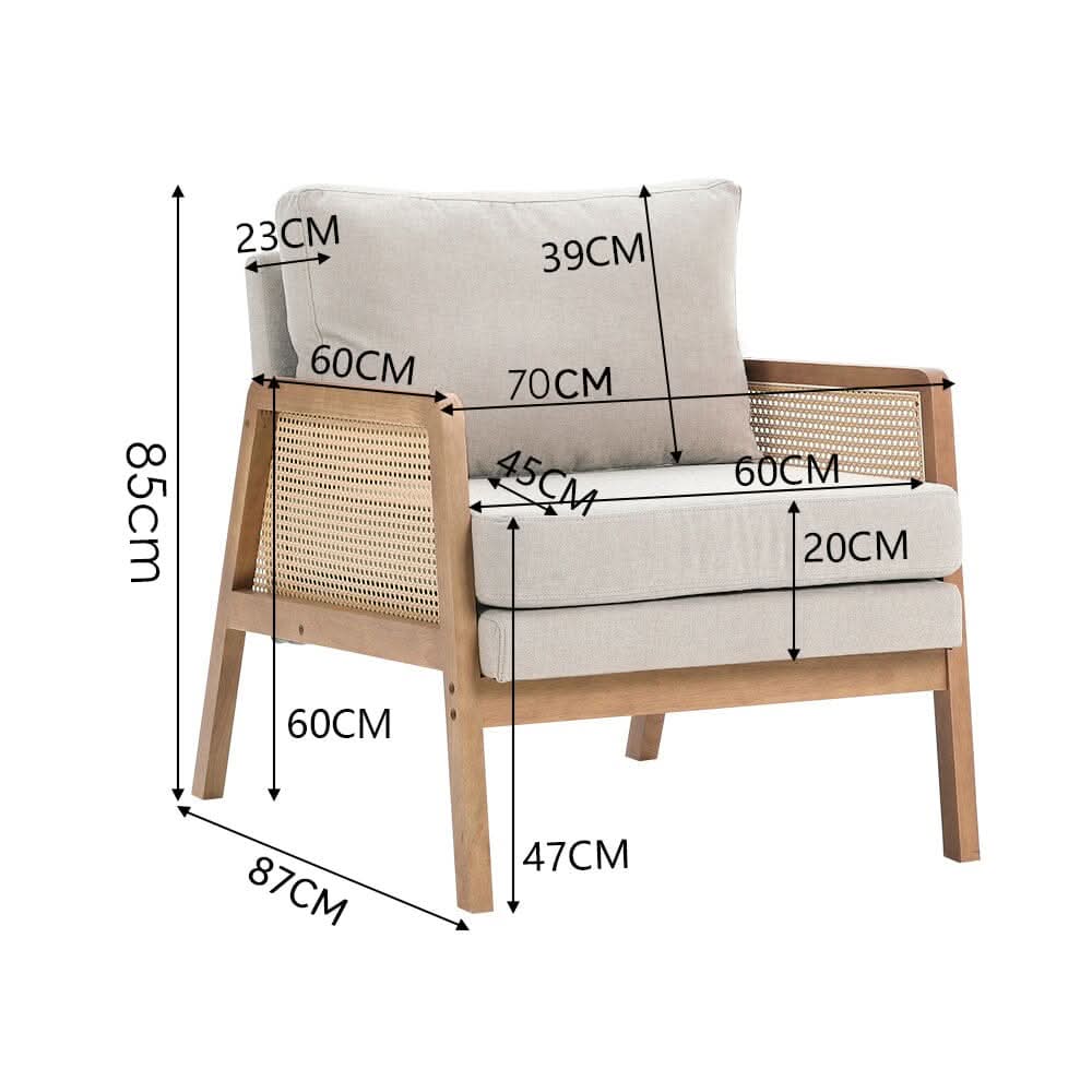 Scandi-Boho Rattan & Wood Accent Chair Collection – Multi-Colour Options