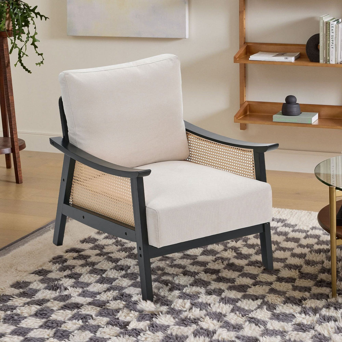 Scandi-Boho Rattan & Wood Accent Chair Collection – Multi-Colour Options
