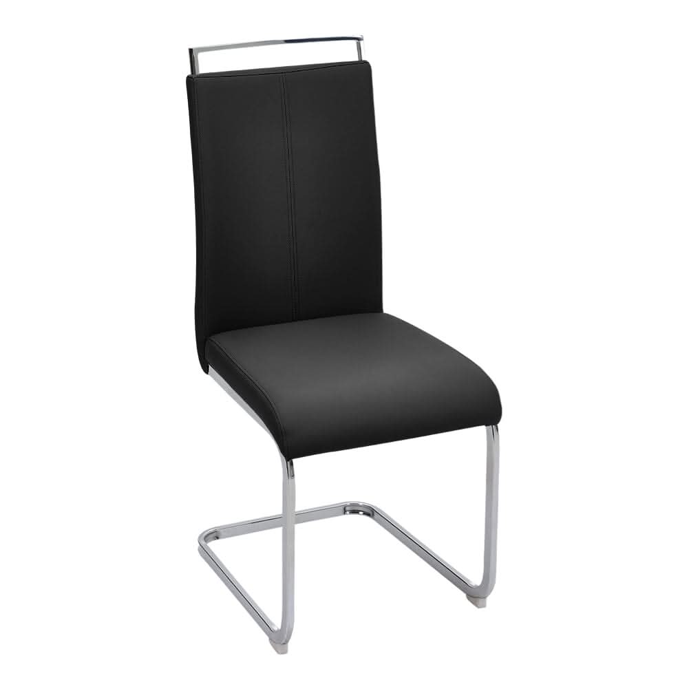 Set of 2 Kitchen Dining Chairs with Leather