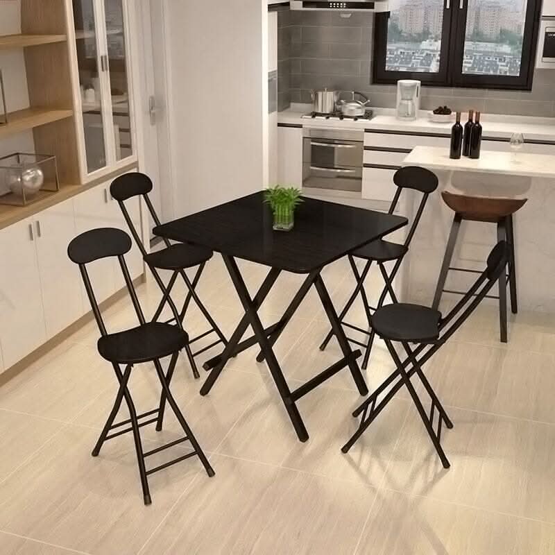 Compact Folding Dining Chair Minimalist Metal Frame