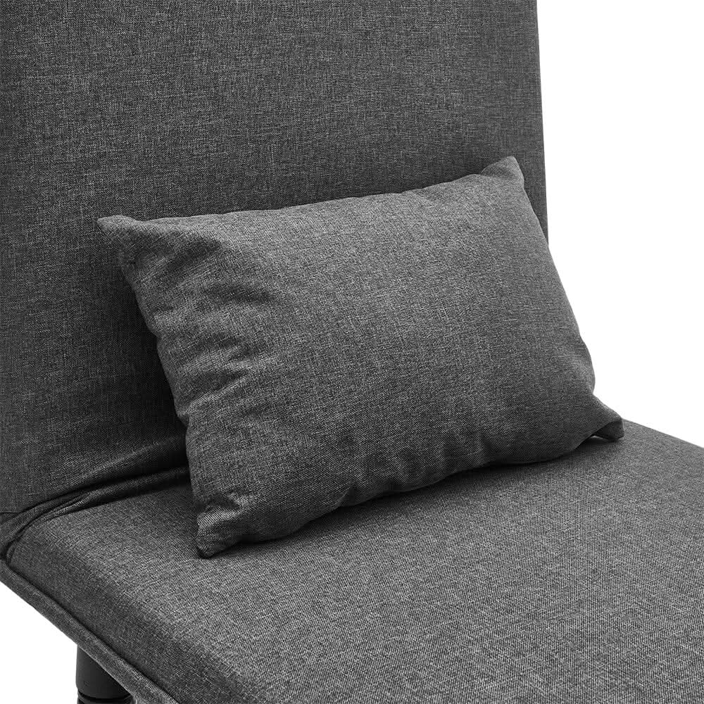 Grey/Khaki Upholstered Single Sleeper Chair Convertible Sofa Bed with Metal Legs