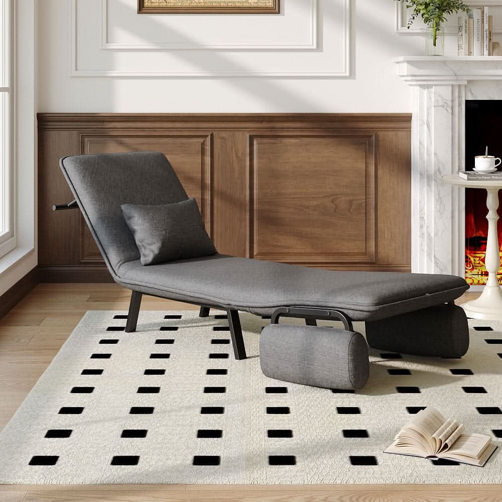 Single Foldable Sofa Bed with Multi-Position Adjustment