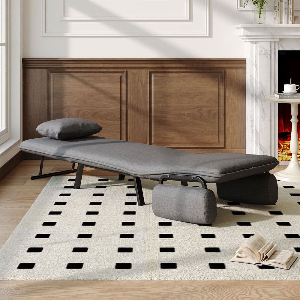 Single Foldable Sofa Bed with Multi-Position Adjustment