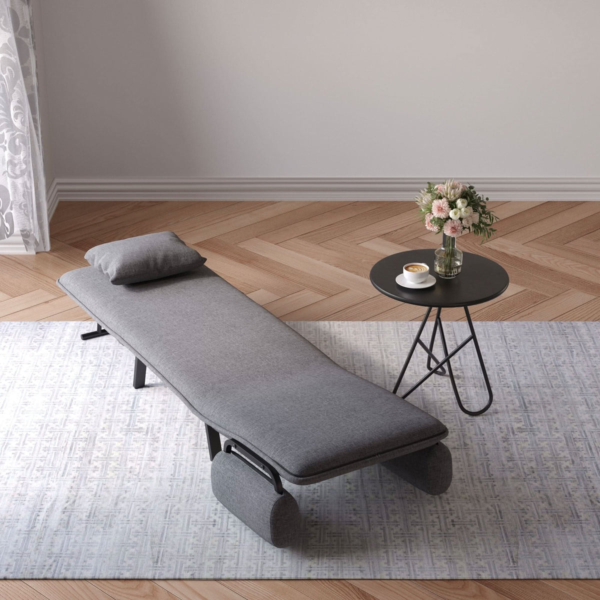 Single Foldable Sofa Bed with Multi-Position Adjustment