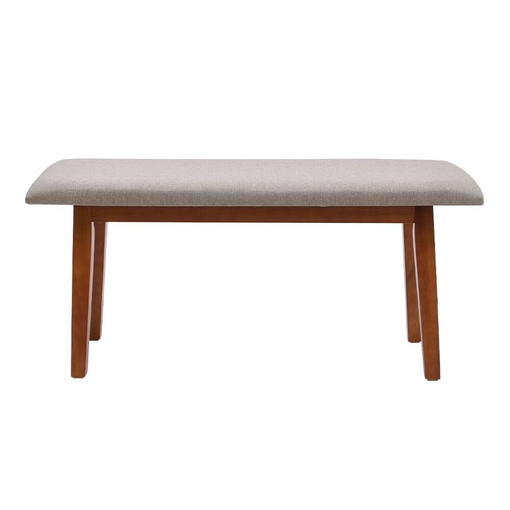 Upholstered Dining Bench with Linen Fabric Seat
