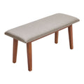 Upholstered Dining Bench with Linen Fabric Seat