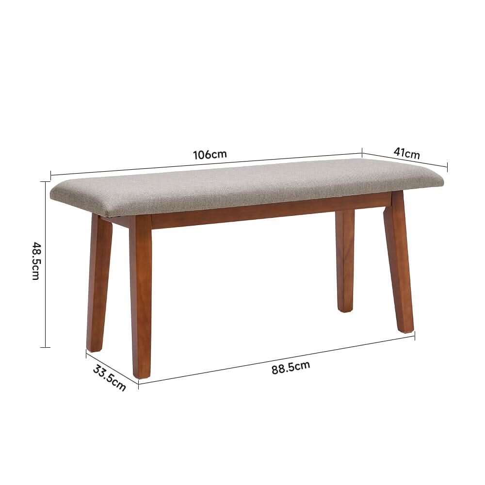 Upholstered Dining Bench with Linen Fabric Seat