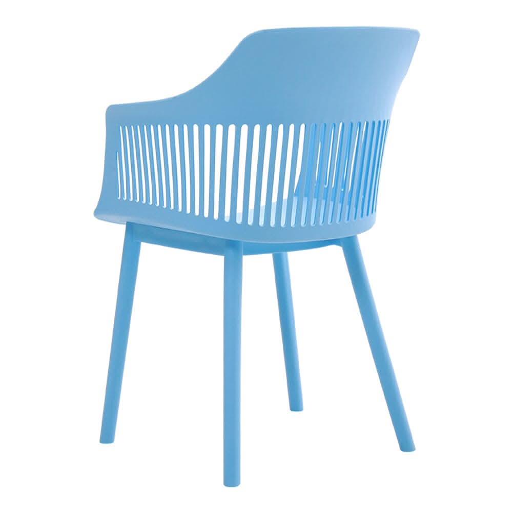 Vibrant Blue Plastic Chair, Set of Four, Durable and Lightweight