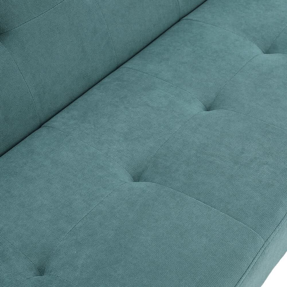 4ft Sofa Bed Contemporary Convertible Upholstered Green/ Grey