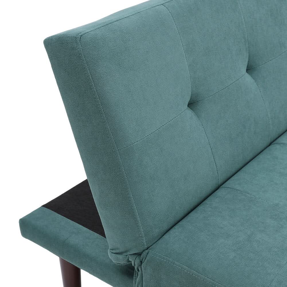 4ft Sofa Bed Contemporary Convertible Upholstered Green/ Grey