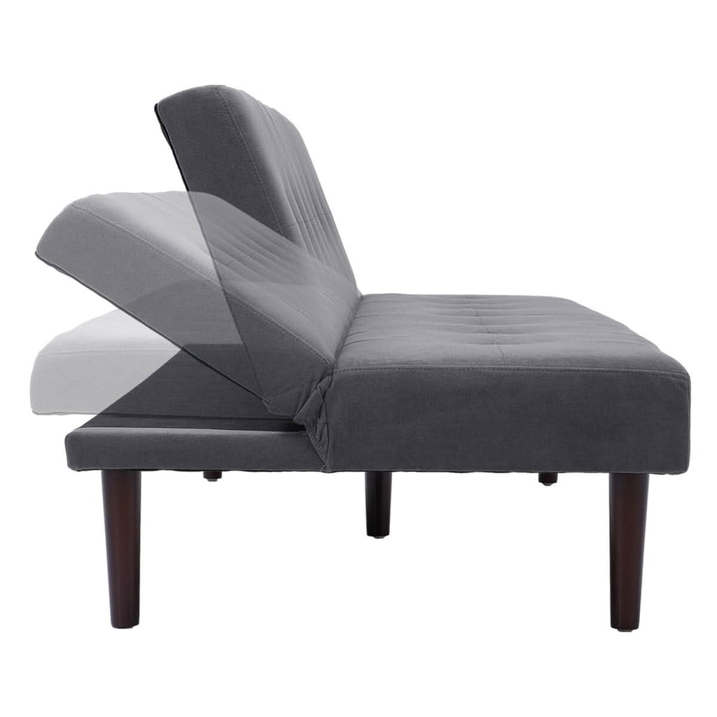 4ft Sofa Bed Contemporary Convertible Upholstered Green/ Grey