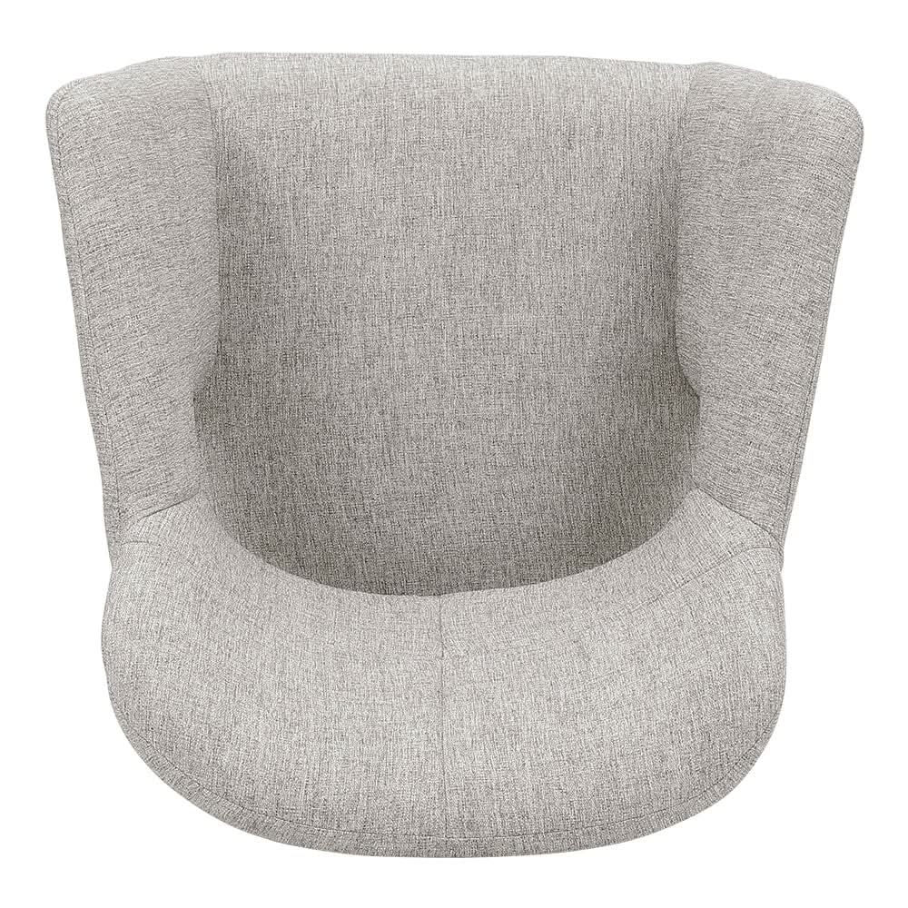 Set of 2 Grey Linen Dining Chair with Metal Legs