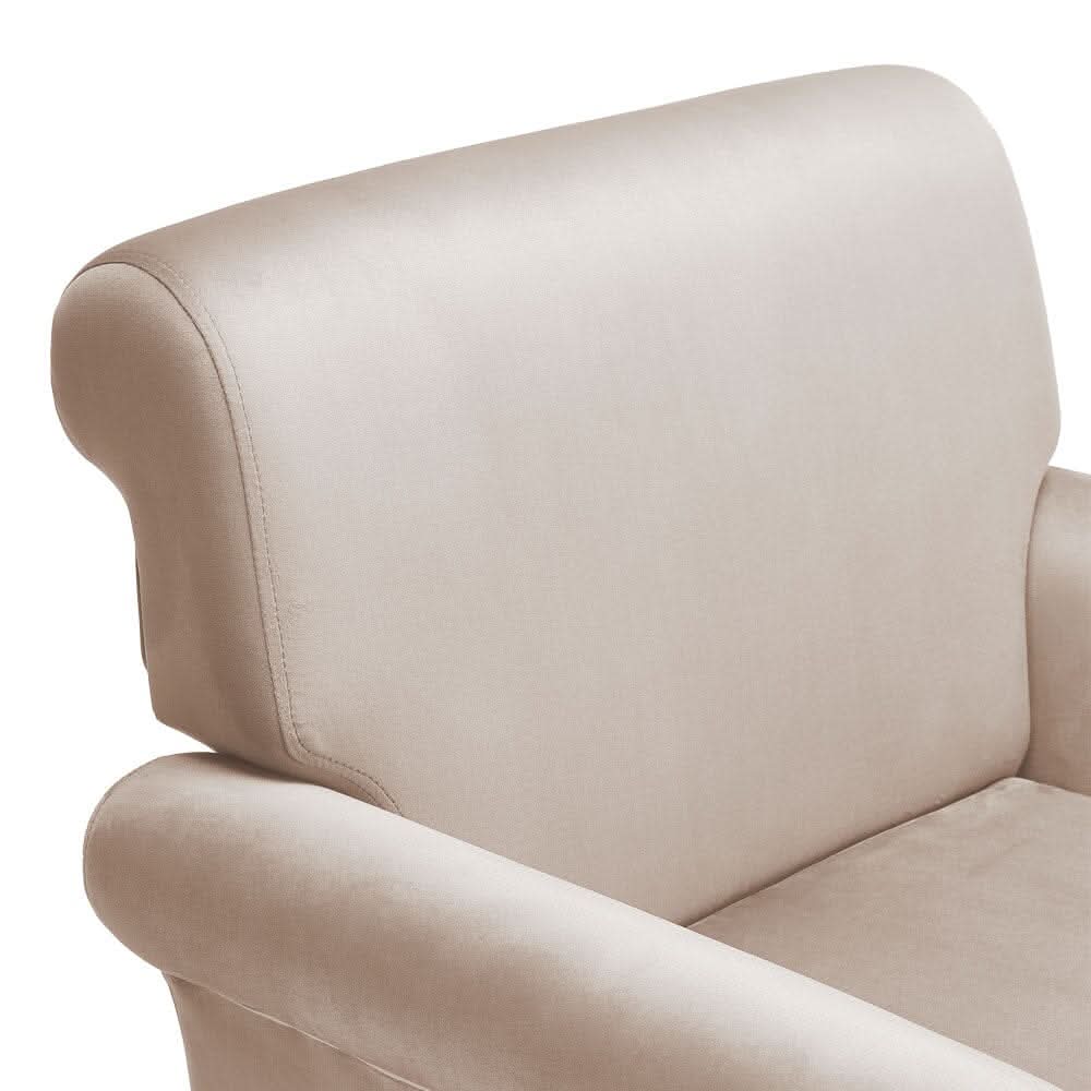 Contemporary Velvet upholstered Armchair with Casters