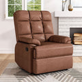 Power Recliner Sofa Brown PU Leather Wooden Frame