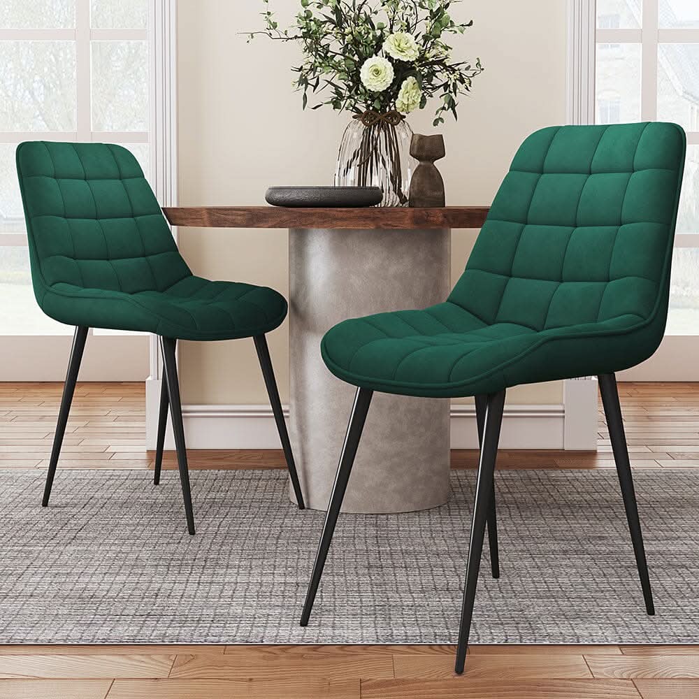 Green Upholstered Dining Chair Modern Comfort Seating