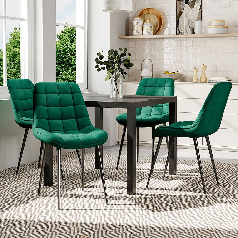 Green Upholstered Dining Chair Modern Comfort Seating