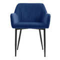 Upholstered Chair with Armrests and Metal Legs