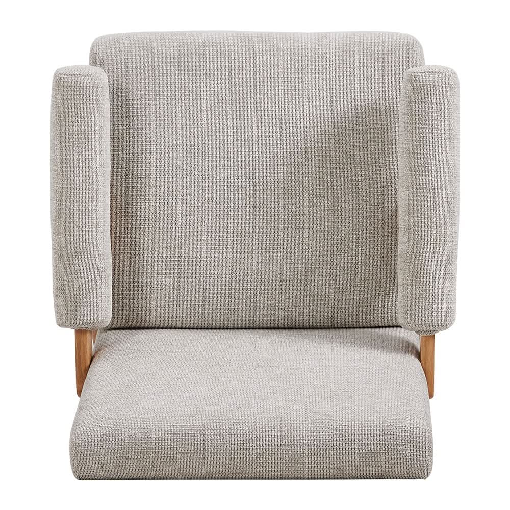 Linen Upholsteried Wooden Armchair