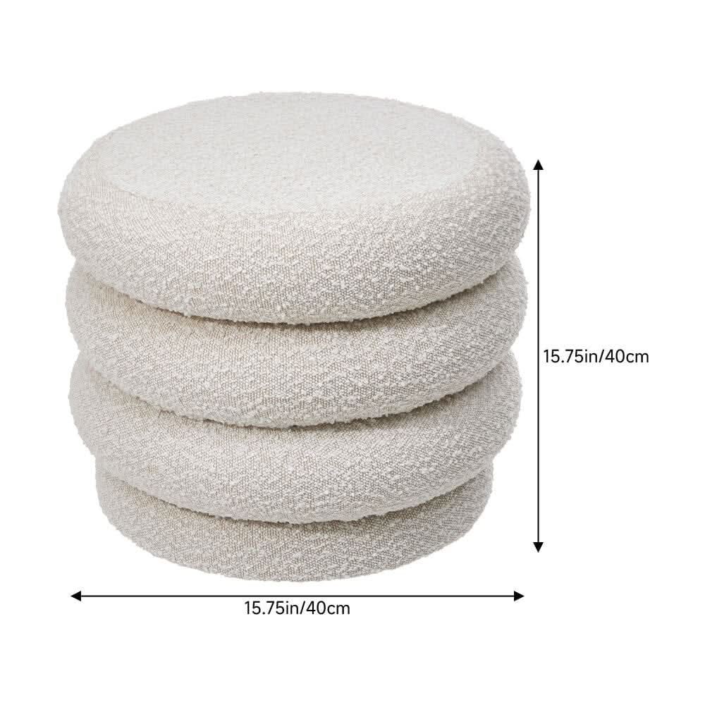 Off-White Teddy Fleece Cake-Shaped Storage Ottoman