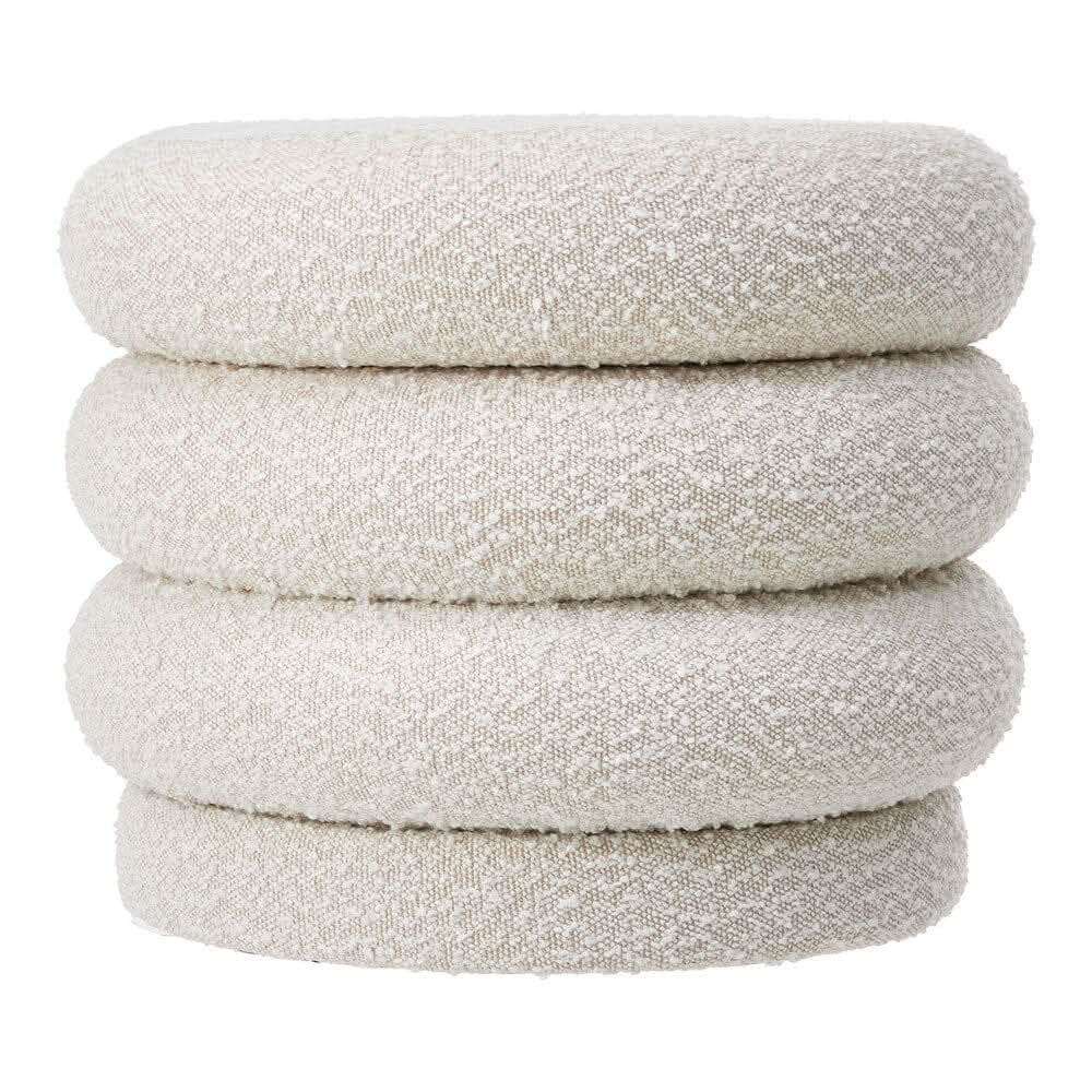 Off-White Teddy Fleece Cake-Shaped Storage Ottoman