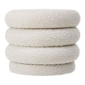 Off-White Teddy Fleece Cake-Shaped Storage Ottoman