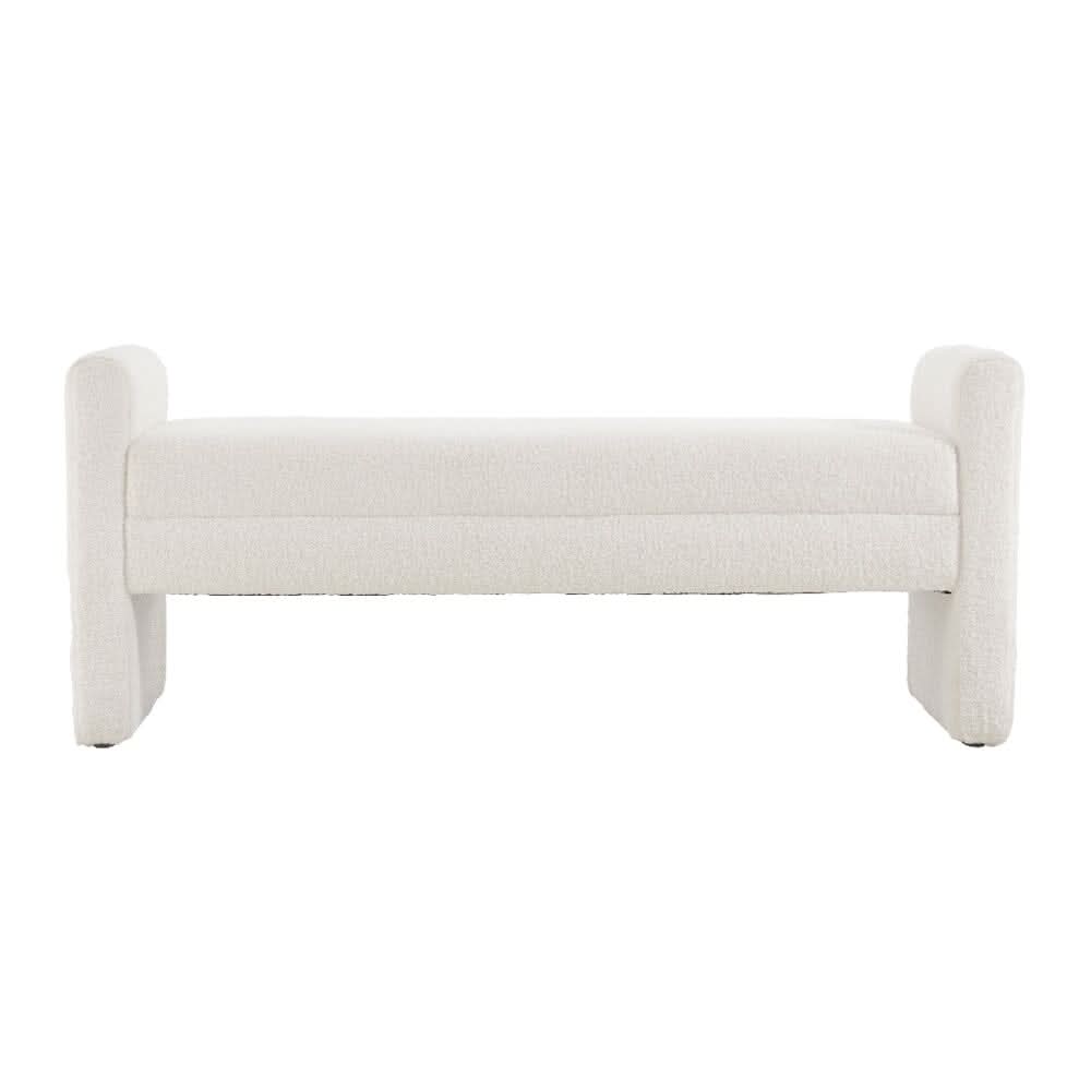 Modern Teddy Fabric Bench with Armrests