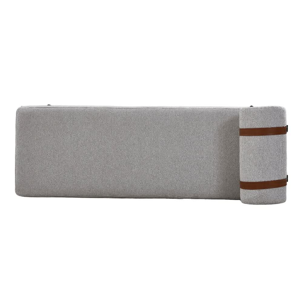 Modern Fabric Bench with Bolster Pillow