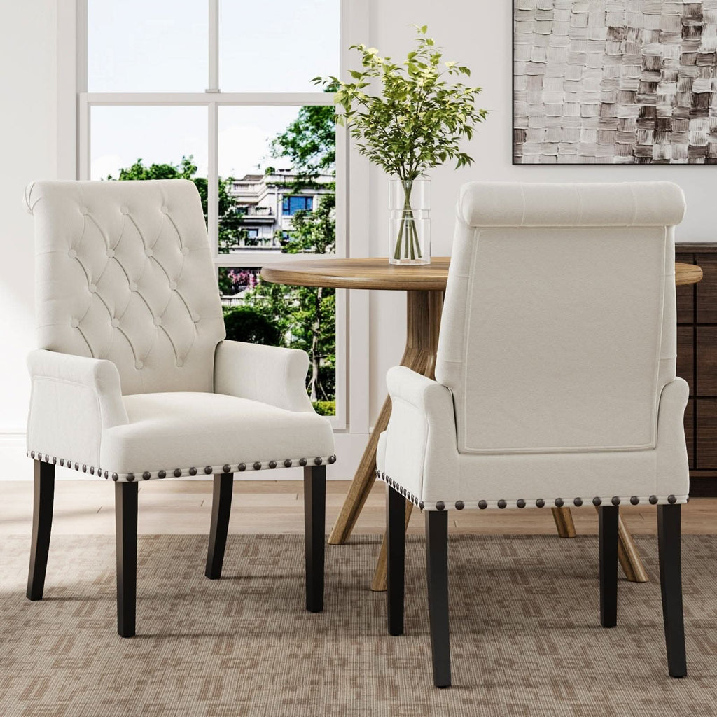 Upholstered Dining Chair Classic Button Tufted Design