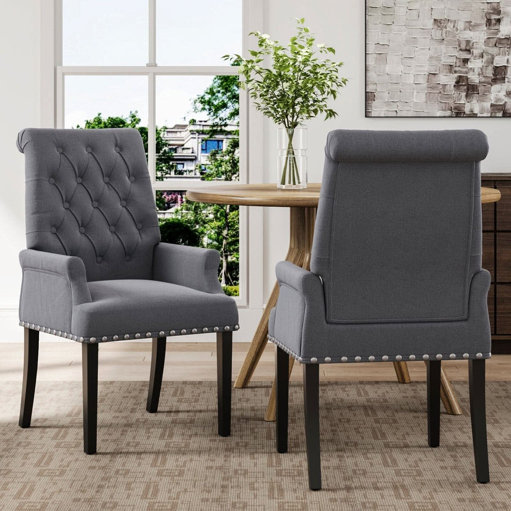 Upholstered Dining Chair Classic Button Tufted Design