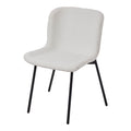 Modern Teddy Fabric Dining Chair with Black Metal Legs