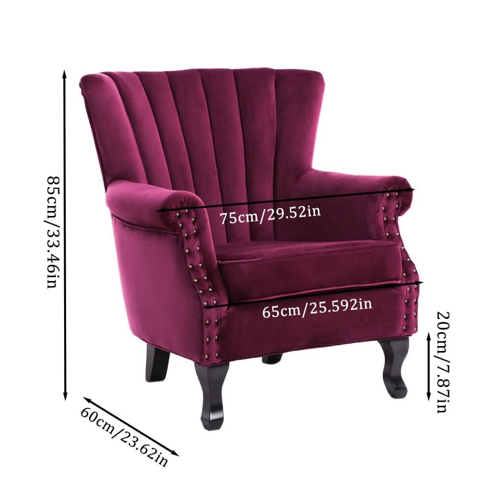 Luxurious Button Armchair with Toss Pillow