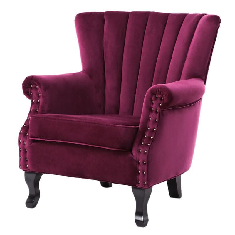 Luxurious Button Armchair with Toss Pillow