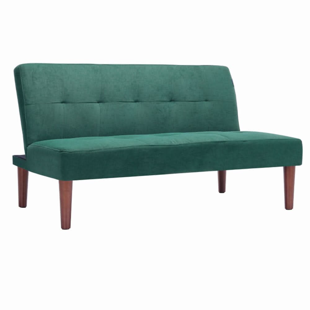 Small Modern 2-Seater Padded Convertible Sofa Bed with Wooden Legs