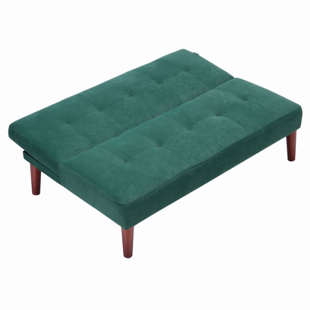 Small Modern 2-Seater Padded Convertible Sofa Bed with Wooden Legs