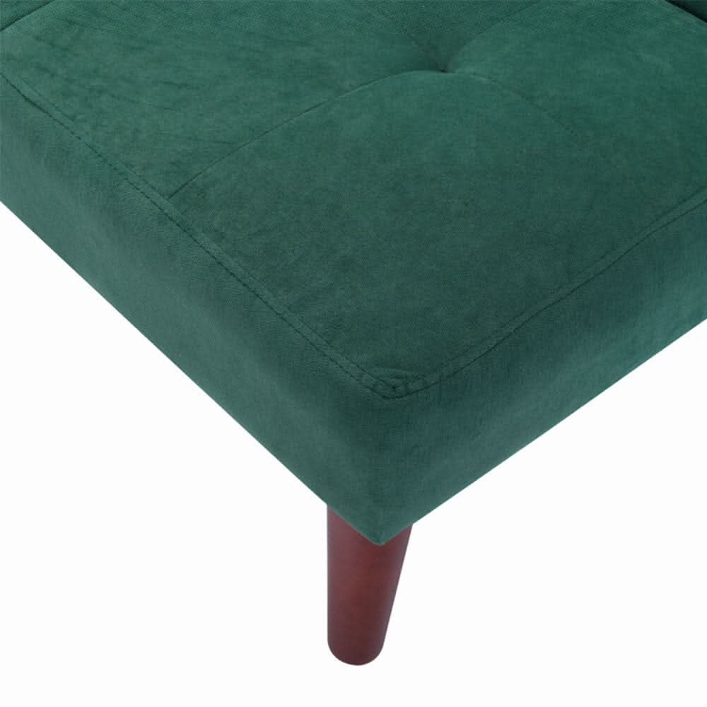 Small Modern 2-Seater Padded Convertible Sofa Bed with Wooden Legs