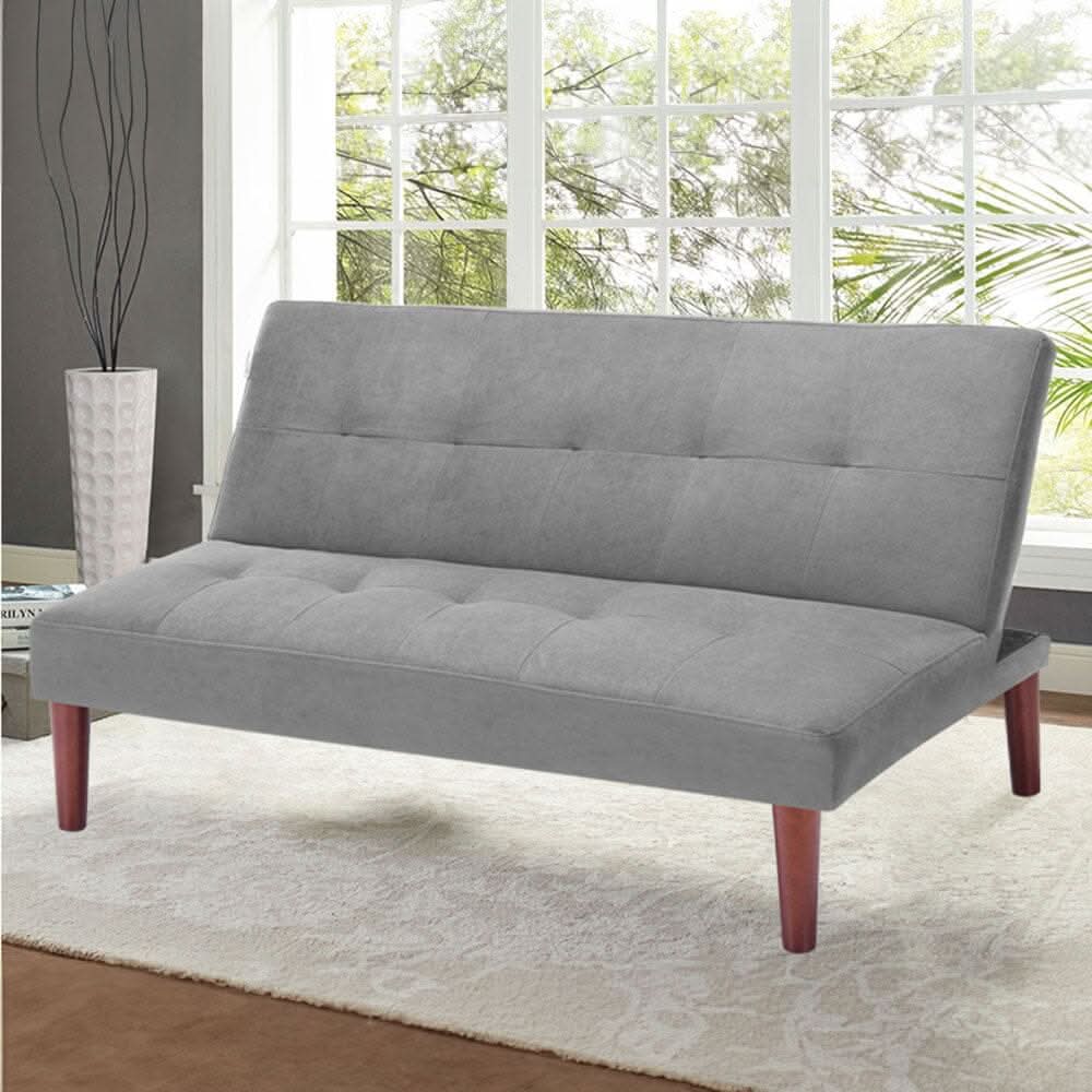 Small Modern 2-Seater Padded Convertible Sofa Bed with Wooden Legs
