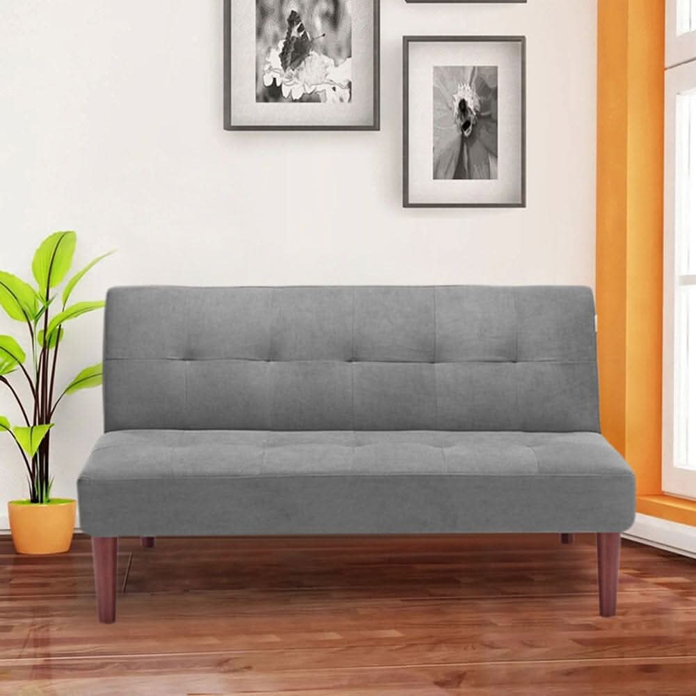Small Modern 2-Seater Padded Convertible Sofa Bed with Wooden Legs