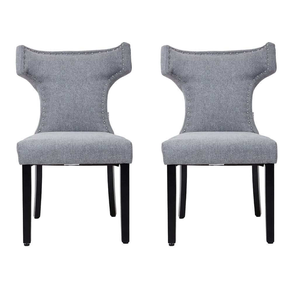 Upholstered Dining Chair with Stud Detail Backrest