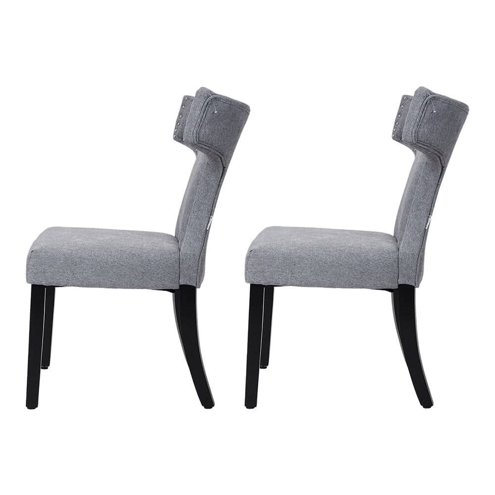 Upholstered Dining Chair with Stud Detail Backrest