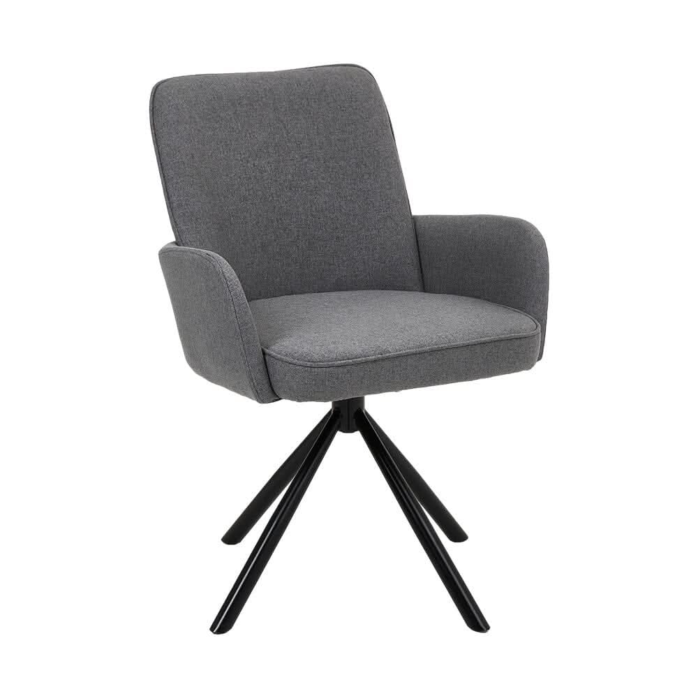 Scandinavian Style Swivel Accent Chair Linen Fabric