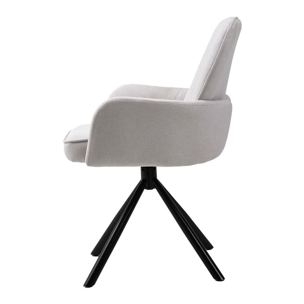 Scandinavian Style Swivel Accent Chair Linen Fabric